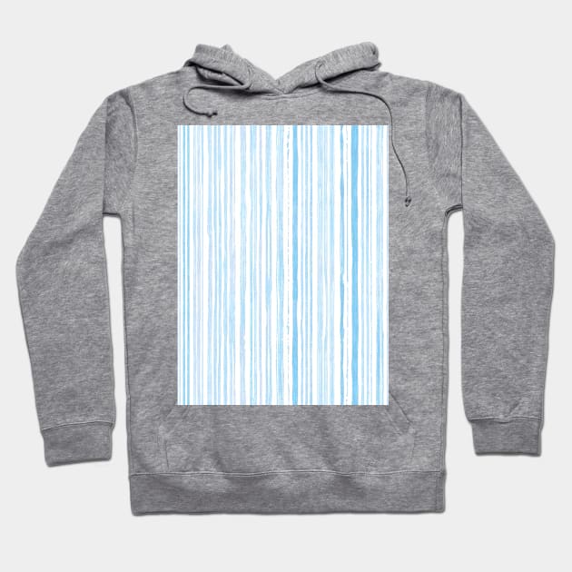 pastel striped pattern brush strokes. blue linen textured Hoodie by Anik Arts